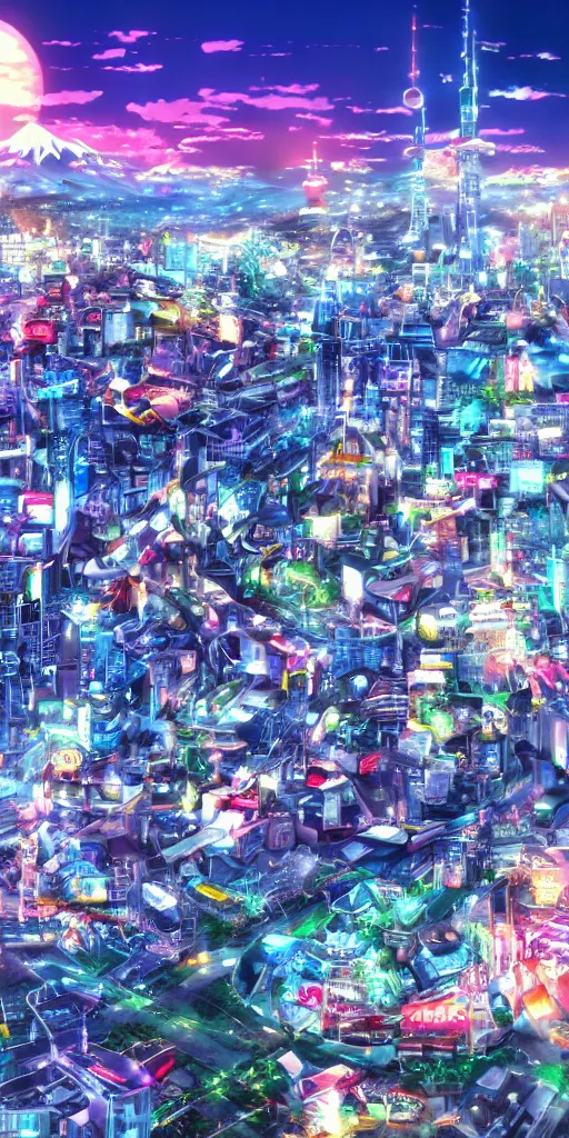 Prompt: , anime tokyo scenery only wallpaper aesthetic, beautiful, hyper realistic
