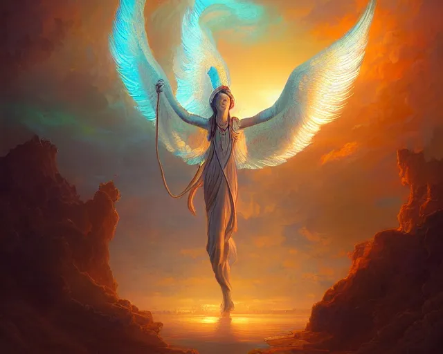 Prompt: a portrait of a biblically - accurate seraphim, backlit, strong rim light, highly detailed, digital painting, hdri, by alvaro castagnet, peter mohrbacher and dan mumford, vivid colors, high contrast, 8 k resolution, intricate, photorealistic, smooth
