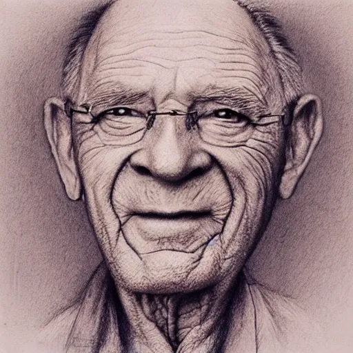 Image similar to “portrait of an old man ballpoint style”