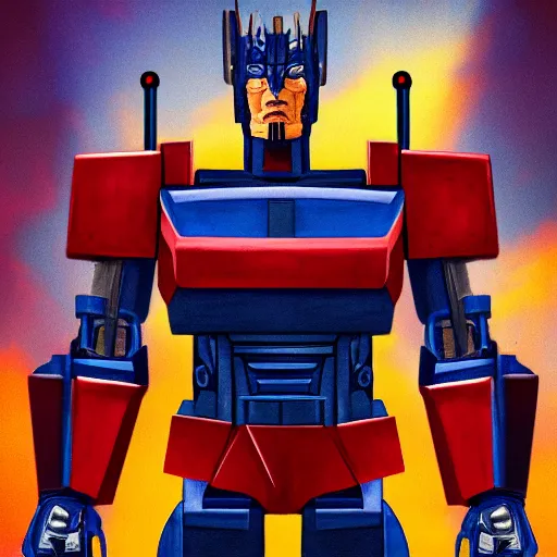 Image similar to Optimus prime as a human male, 4k, self portrait