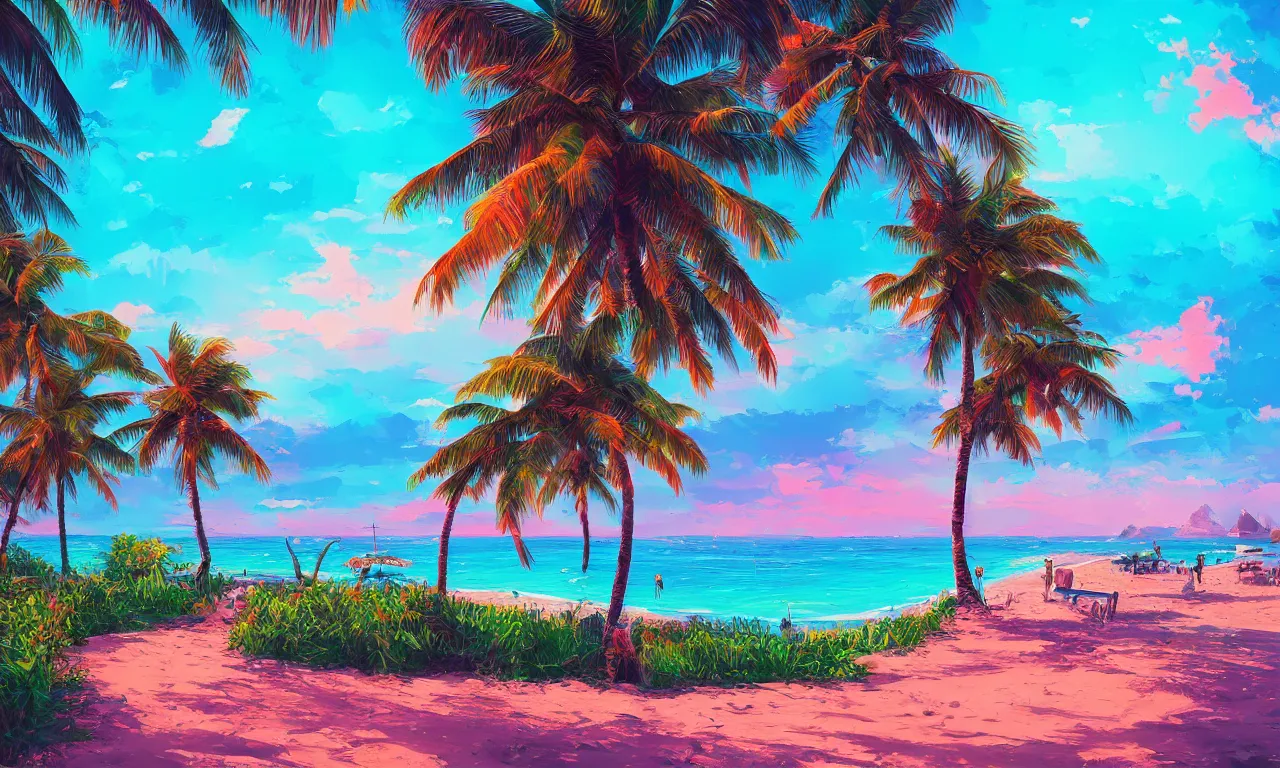 Image similar to paradise beach by alena aenami artworks in 4 k