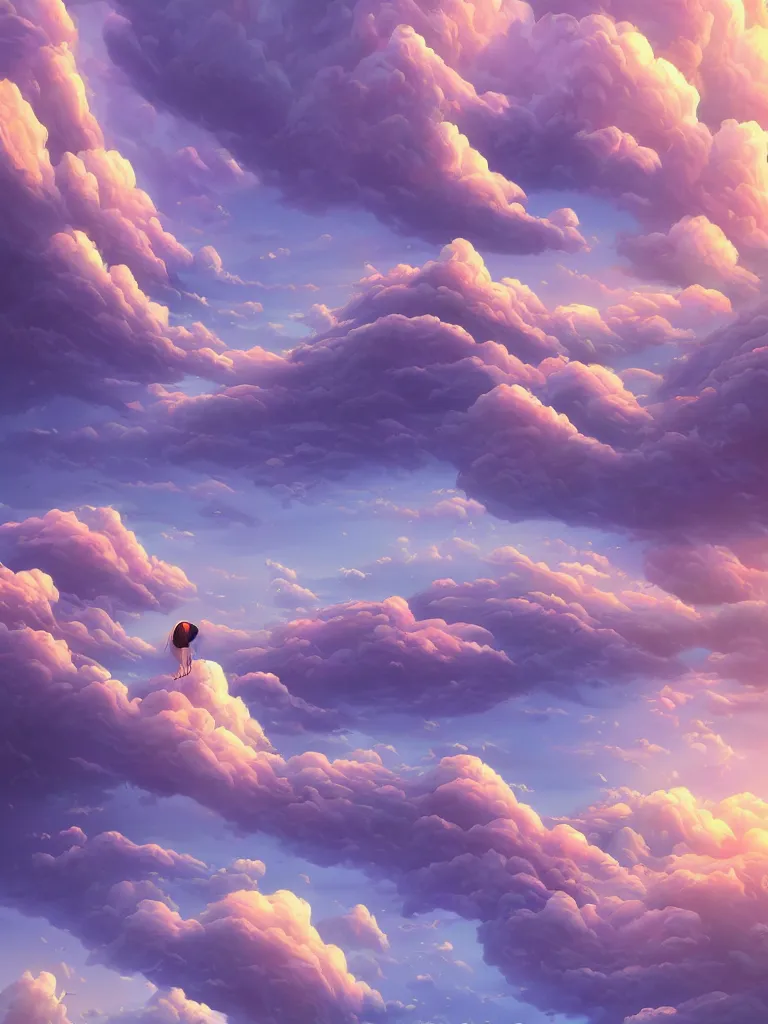 Image similar to A beautiful ultra detailed matte painting a sky in the wind vivid colors, by Cyril Rolando, David Wiesner, unreal engine, trending on artstation