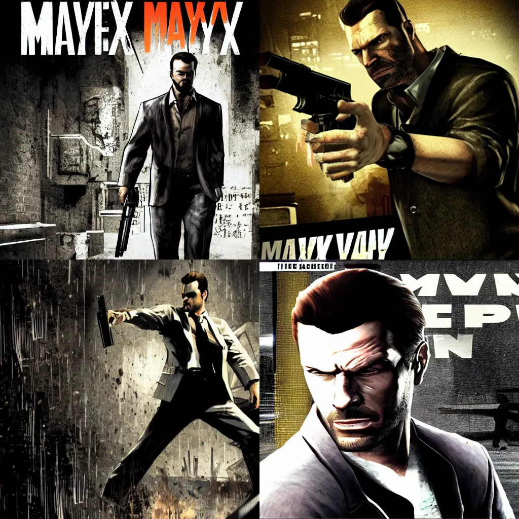 Max Payne 4: The Flight of Max Payne, features Max, Stable Diffusion