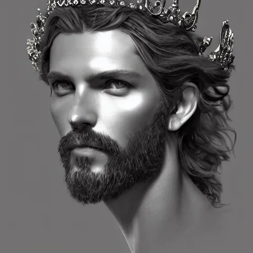 Prompt: portrait of a radiant greek mythology god, jewelry, crown, confident, handsome, stunning, dramatic lighting, detailed, very realistic, trending on Artstation, Cgsociety