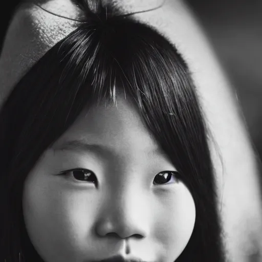 Image similar to black and white photo of an asian girl