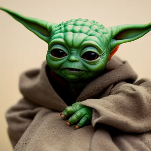 Prompt: Baby Yoda, dlsr photo