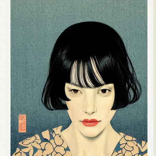 Image similar to “ liv tyler portrait by ikenaga yasunari and ayana otake and ko rakusui, 6 0 s poster, drawing, realistic, sharp focus, japanese, dreamy, nostalgia, faded, golden hues, floral clothes, porcelain skin ”