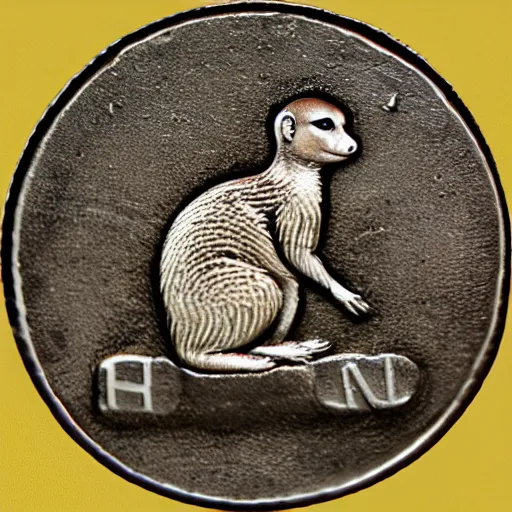 Image similar to meerkat on a roman denarius coin.