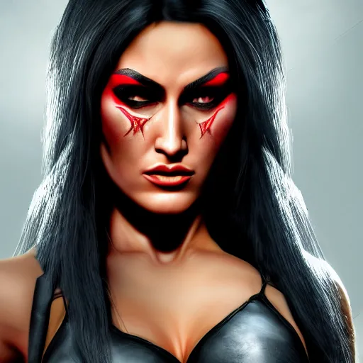 Image similar to Nikki Bella as mortal kombat character, realistic, detailed, 8K, artstation , film grain,