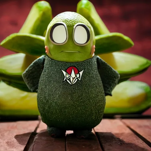 Image similar to an avocado with arms and legs wearing a starfleet uniform, patrick - stewart - avocado hybrid, 4 k photograph