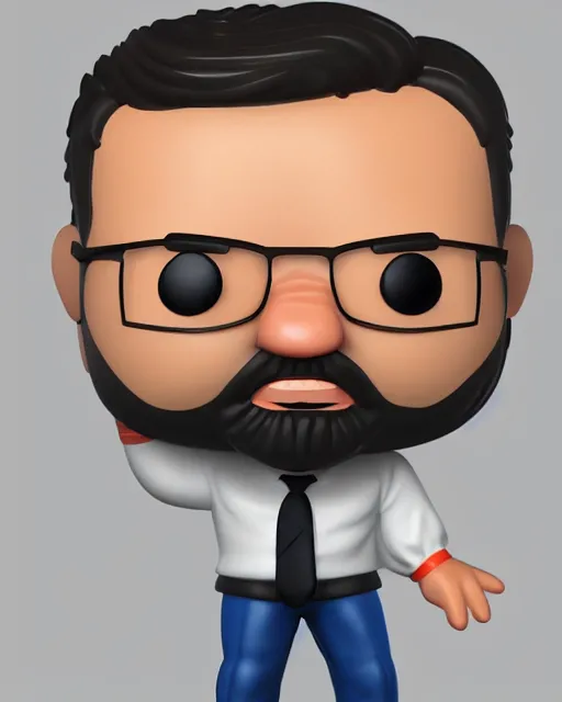 Image similar to full body 3d render of Luiz Lula Inácio da Silva as a funko pop, studio lighting, white background, blender, trending on artstation, 8k, highly detailed