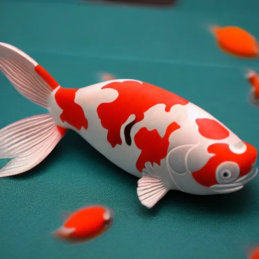 Prompt: a photo of a Japanese koi toy