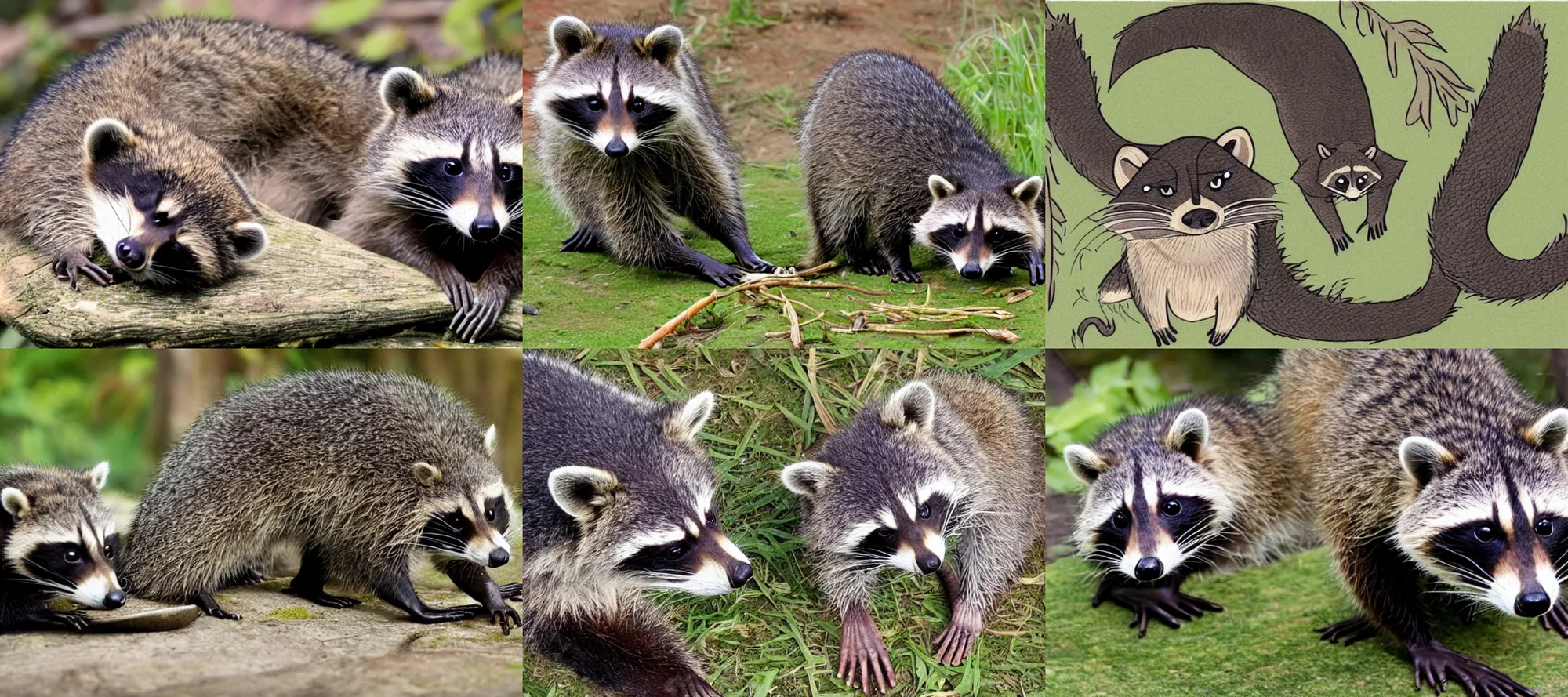 Prompt: raccoon = it's a noodle, otter = it's a noodle, dragon = it's a noodle, bear = it's a noodle