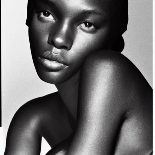 Image similar to aesthetic photo of a beautiful 1 9 8 7 black young female model, trending on pinterest