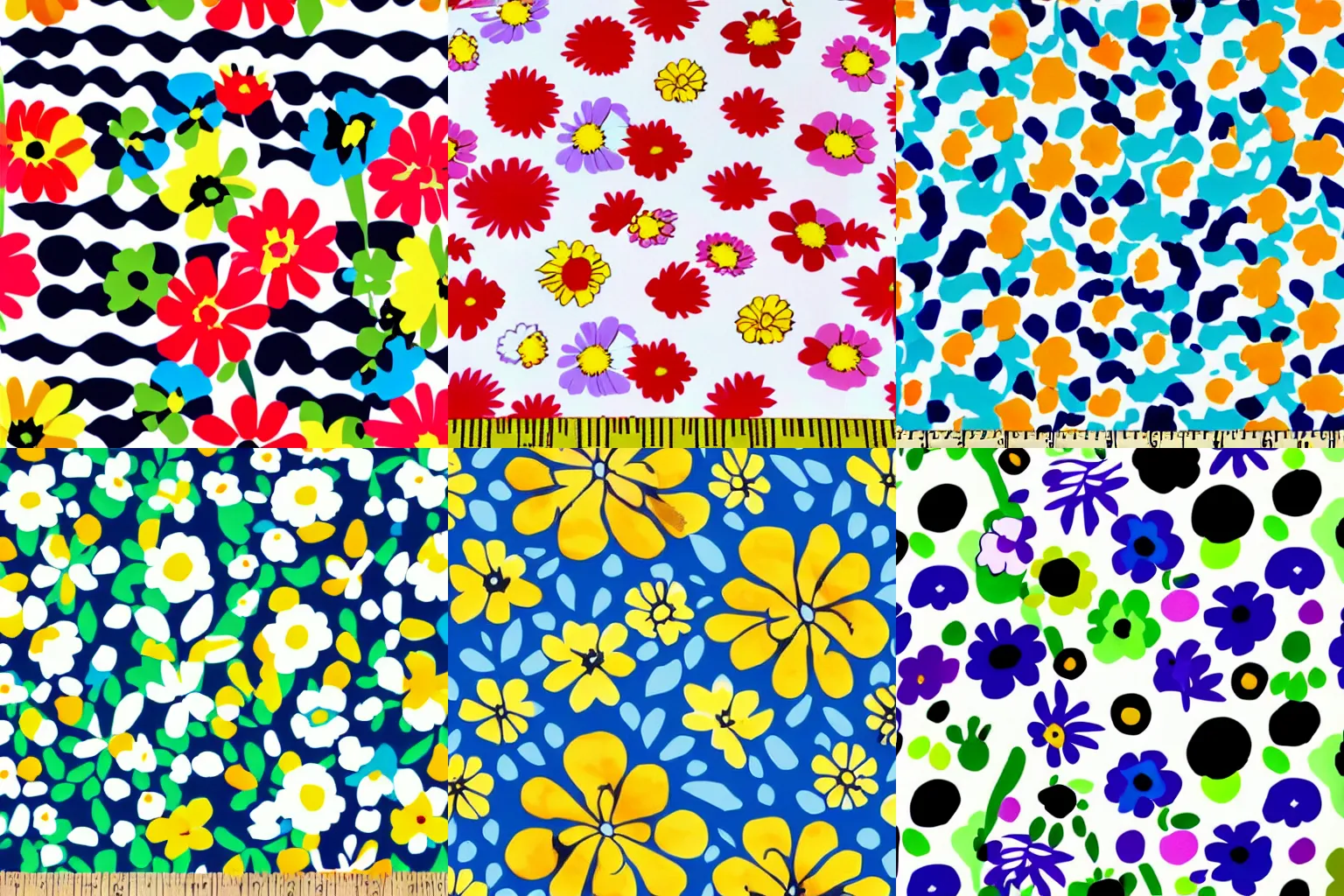 Prompt: marimekko flowers summer vivid bright minimalist