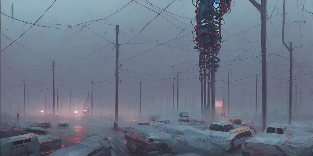 Image similar to simon stalenhag, high detail, digital art, realistic, trending on artstation