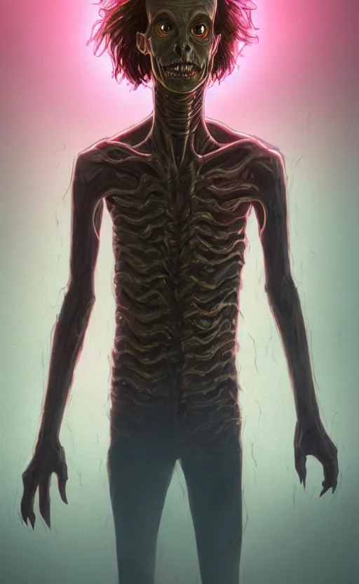 Image similar to full body portrait of Vecna from stranger things in the upside down, dynamic lighting, photorealistic, fantasy concept art, ambient lighting, atmospherical, stunning visuals, creative, cinematic, ultra detailed, trending on art station