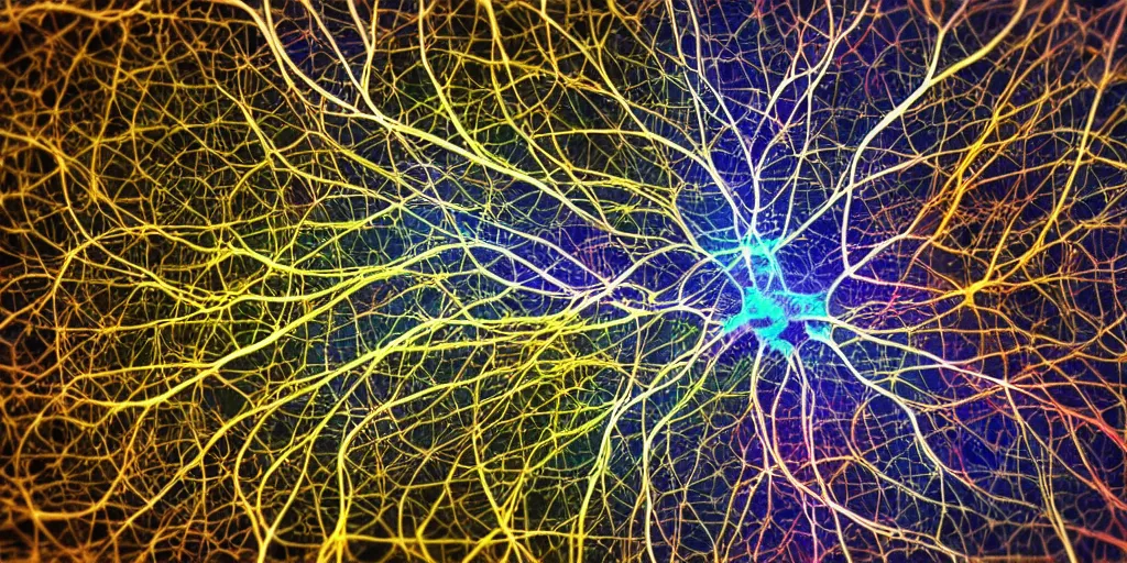 Image similar to tilt shift, prismatic, neurons, electron, ultra detailed