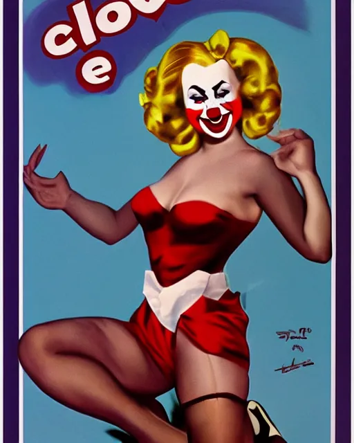 Prompt: a pin - up poster of a clown