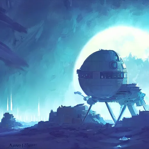 Image similar to a moon base, by anato finnstark, by alena aenami, by john harris, by ross tran, by wlop, by andreas rocha