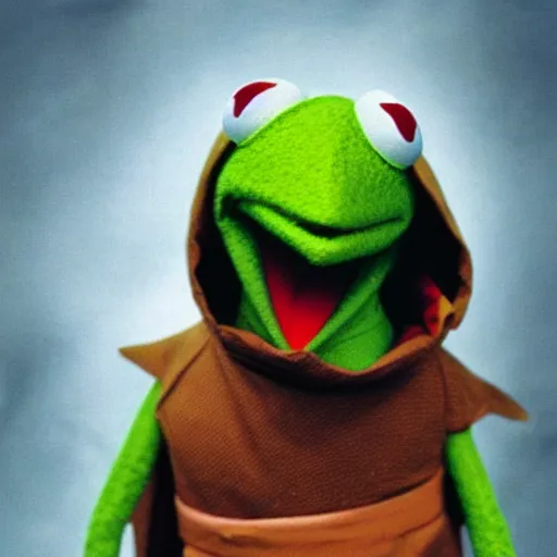 Image similar to kermit the frog as a sith lord