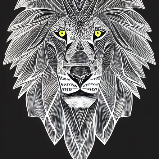 Image similar to a symmetrical portrait illustration of a lion hand drawn sketch on artstation 4 k intricate extremely detailed digital art by alex grey infinite wisdom sacred geometry