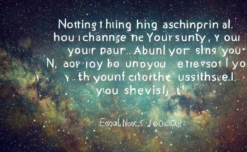 Prompt: Nothing can occur that is than you for you are the universe