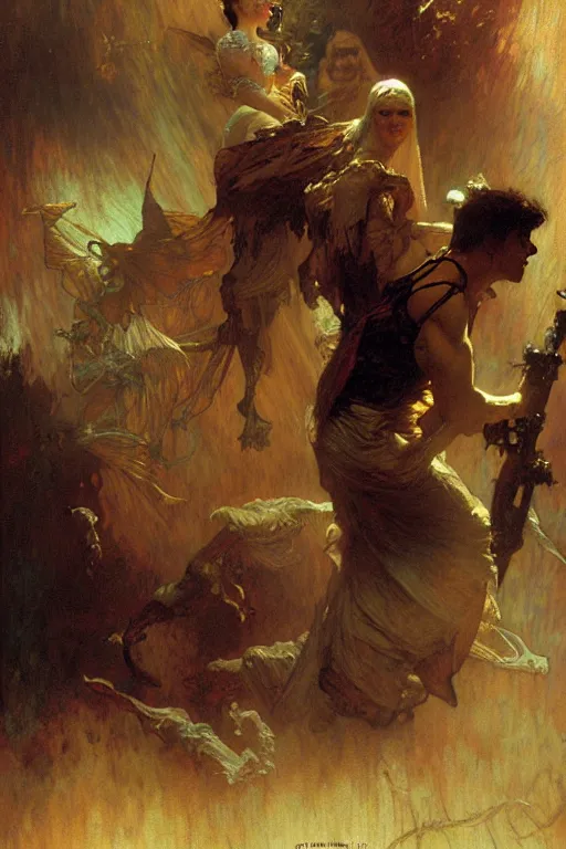 Prompt: zak bagans chasing ghosts, painting by gaston bussiere, craig mullins, greg rutkowski, alphonse mucha