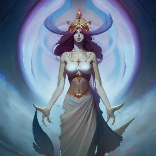 Image similar to portrait of a goddess of fate by pete mohrbacher and greg rutkowski and wlop and artgerm, digital art, unreal engine 5, trending on artstation, deviantart, pinterest, rule of thirds, 4 k uhd image