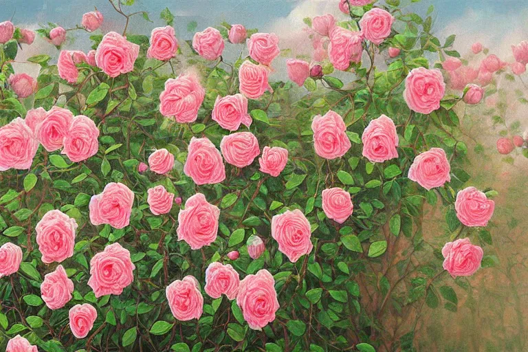 Prompt: where the wild roses grow, intricate highly detailed oil painting