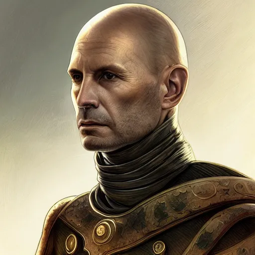 Prompt: israeli prime minister naftali bennett as dune character, portrait, intricate, elegant, highly detailed, digital painting, artstation, concept art, wallpaper, smooth, sharp focus, illustration, art by h. r. giger and artgerm and greg rutkowski and alphonse mucha