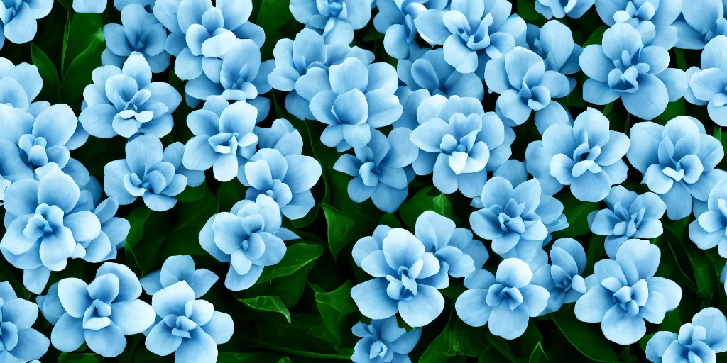 Image similar to minimalistic wallpaper of light blue flowers, matte painting