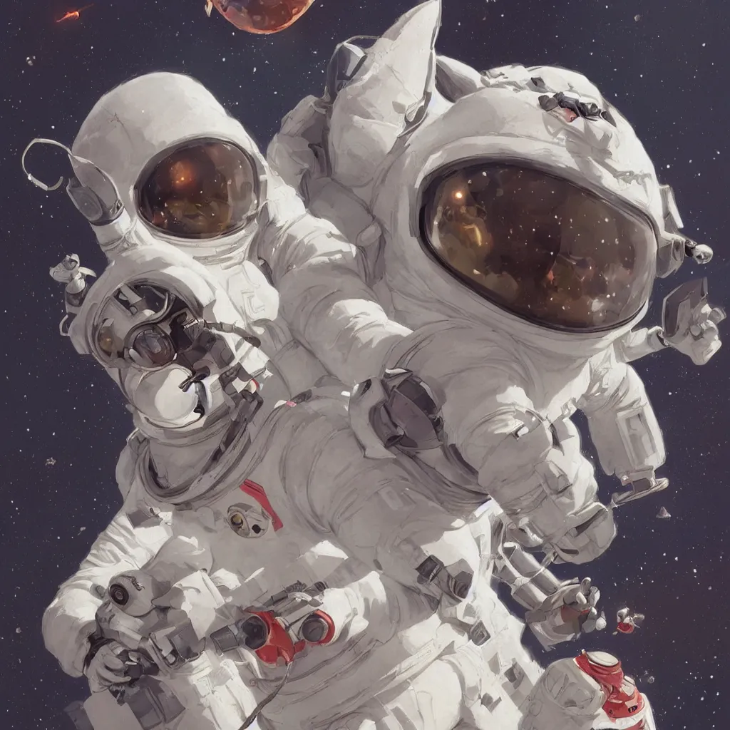 Image similar to bunny astronaut by rossdraws and greg rutkowski, detailed, midjourney