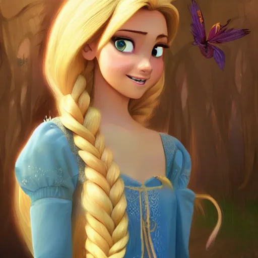 Prompt: rapunzel from disney's tangled, digital painting, 4k, anime key visual, artstation, kuvshinov ilya