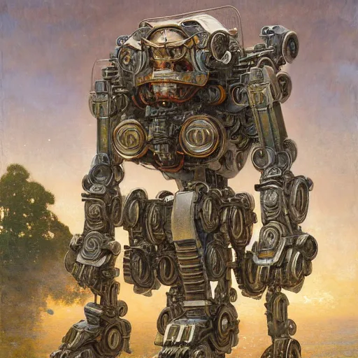 Image similar to highly detailed painting of a robotic humanoid baboon mecha, painting by gaston bussiere, craig mullins, j. c. leyendecker, lights, art by ernst haeckel, john william godward, hammershøi, alex grey, dmt, symmetric, masterpiece details, hyper - detailed, hd, hdr, 4 k, 8 k