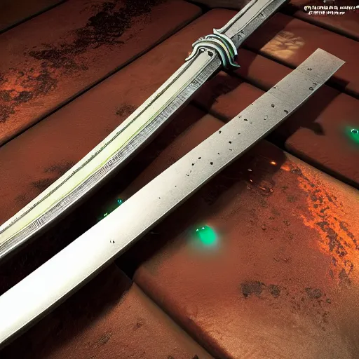 Image similar to a mythic legendary detailed multicolor sword, octane render, unreal engine, 3D, 8K, as coherent as Dall-E 2