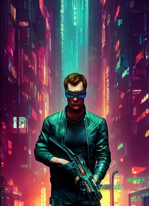 Prompt: Dexter. Hacker infiltrating corporate mainframe. Cyberpunk 2077, blade runner 2049, shadowrun, matrix Concept art by James Gurney, greg rutkowski, and Alphonso Mucha. Vivid color scheme.