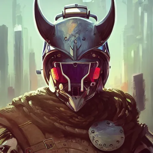 Image similar to cyberpunk viking helmet mask warrior goddess robot ninja fantasy, art gta 5 cover, official fanart behance hd artstation by jesper ejsing, by rhads, makoto shinkai and lois van baarle, ilya kuvshinov, ossdraws