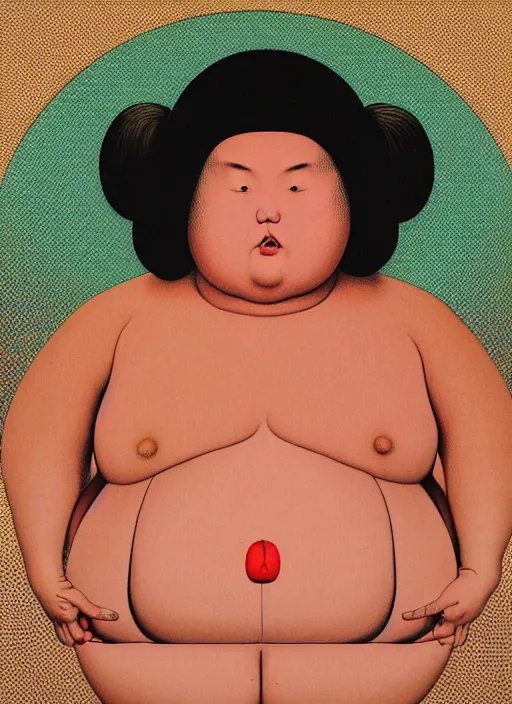 Image similar to portrait cute fat woman by shusei nagaoka kaws, david rudnick, takato yamamoto, airbrush on canvas pastell colors cell shaded 8 k