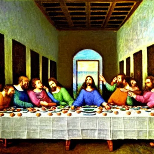 Image similar to the last supper, painted by monet