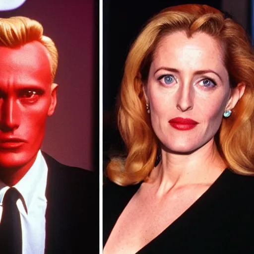 Prompt: Gillian Anderson as Max Headroom