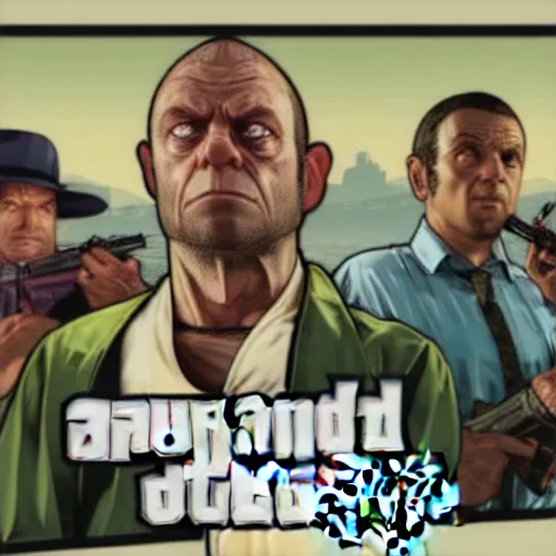 Image similar to GTA 5 poster style with gollum face