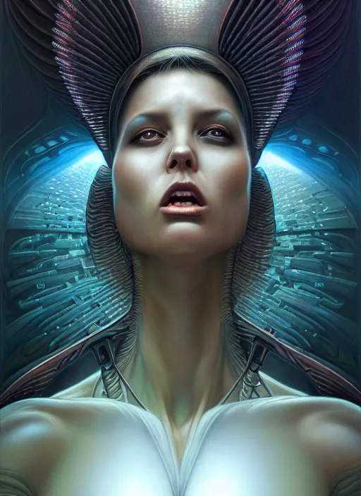 Prompt: portrait shot of screaming cybertronic angel in a scenic dystopian environment, intricate, elegant, highly detailed, centered, digital painting, artstation, concept art, smooth, sharp focus, illustration, artgerm, tomasz alen kopera, peter mohrbacher, donato giancola, joseph christian leyendecker, wlop, boris vallejo