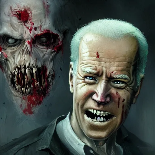 Image similar to zombie joe biden geog darrow greg rutkowski