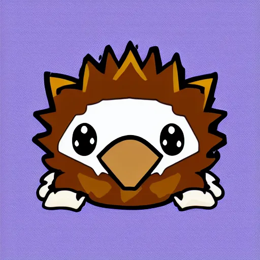 Image similar to twitch emote of a cute hedgehog