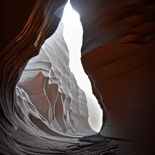 Prompt: light is mine to travel,beyond time ,the cathedrals of carved stone in a canyon grotto of life the beginning ,shiny layered geological strata,ground mist swirling vortexes,granular detail, by Sparth and Greg Rutkowski, hypermaximalist,micro details, 3d sculpture,f32,deep depth of field,cinematic lighting,digital rendering,photographic, wide angle,octane render , 4k, artstation, concept art ,