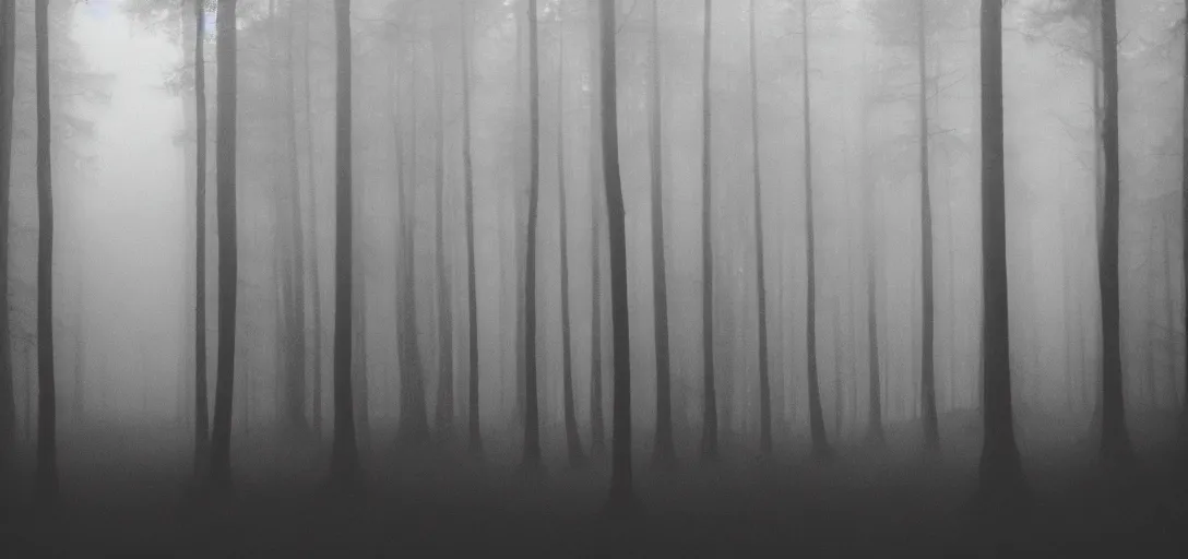 Prompt: portrait misty forest, mystic light, monochrome, analogue photo quality, blur, unfocus, cinematic, 35mm