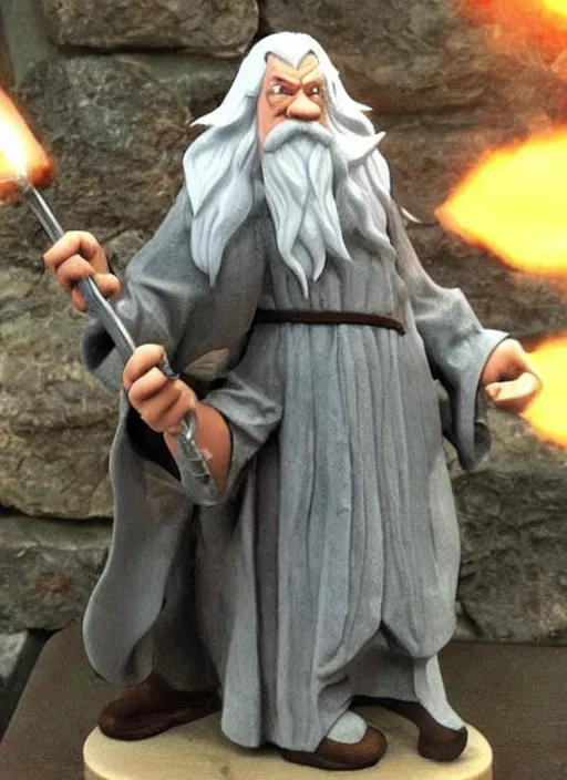 Image similar to gandalf, style of a super smash brothers trophy