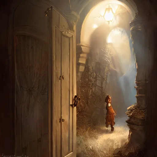 Image similar to the closet to narnia, dynamic lighting, fantasy concept art, trending on art station, stunning visuals, creative, cinematic, ultra detailed