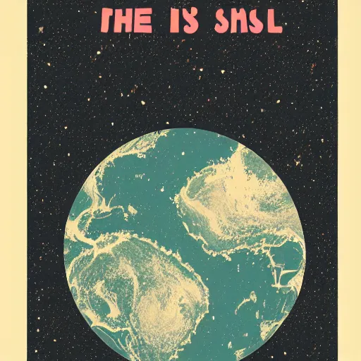 Image similar to the earth as a grain of sand in the vast void of the multiverse, flat design, screen print by kawase Hasui and Dan hillier, 8k, artstation